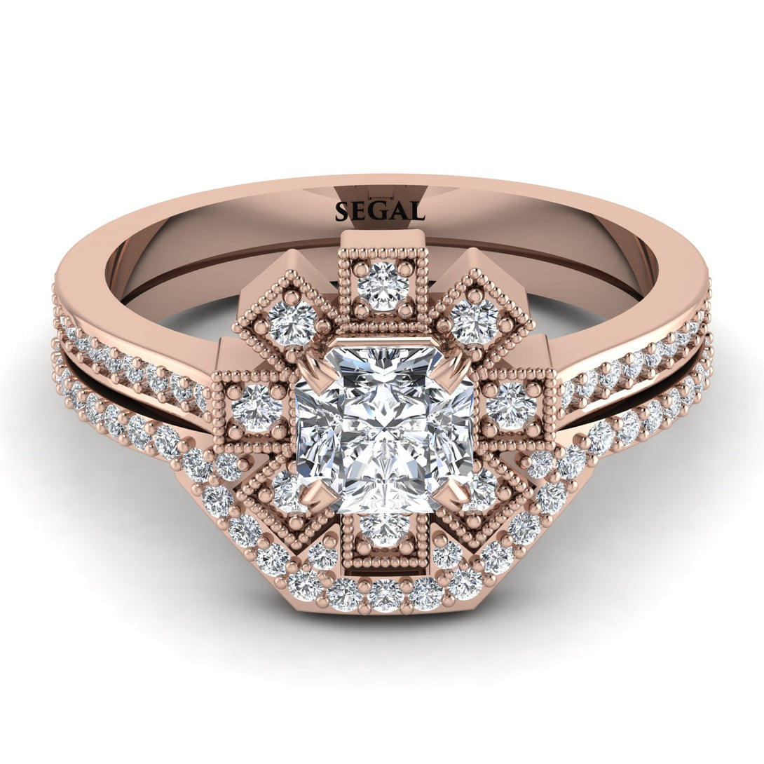 Geometrical Radiant Diamond Bridal Set - Jennifer No. 2