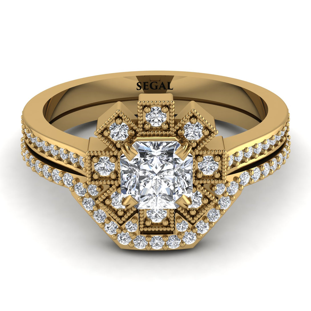 Geometrical Radiant Diamond Bridal Set - Jennifer No. 1