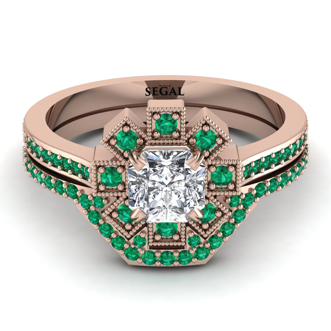 Geometrical Radiant Diamond Bridal Set - Jennifer No. 17