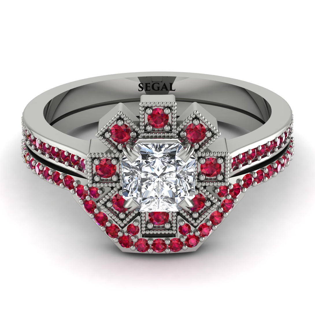 Geometrical Radiant Diamond Bridal Set - Jennifer No. 48