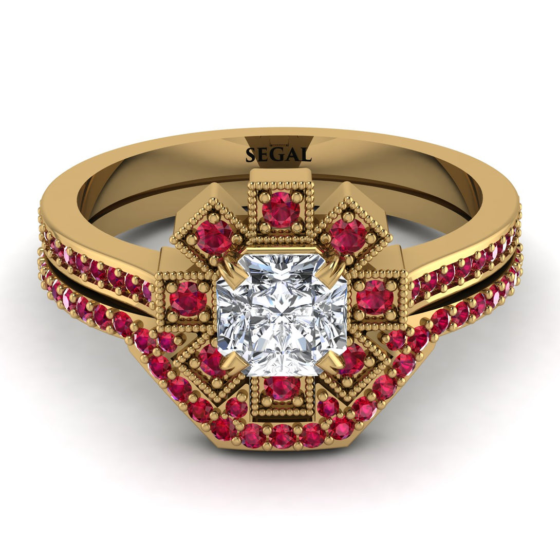 Geometrical Radiant Diamond Bridal Set - Jennifer No. 46