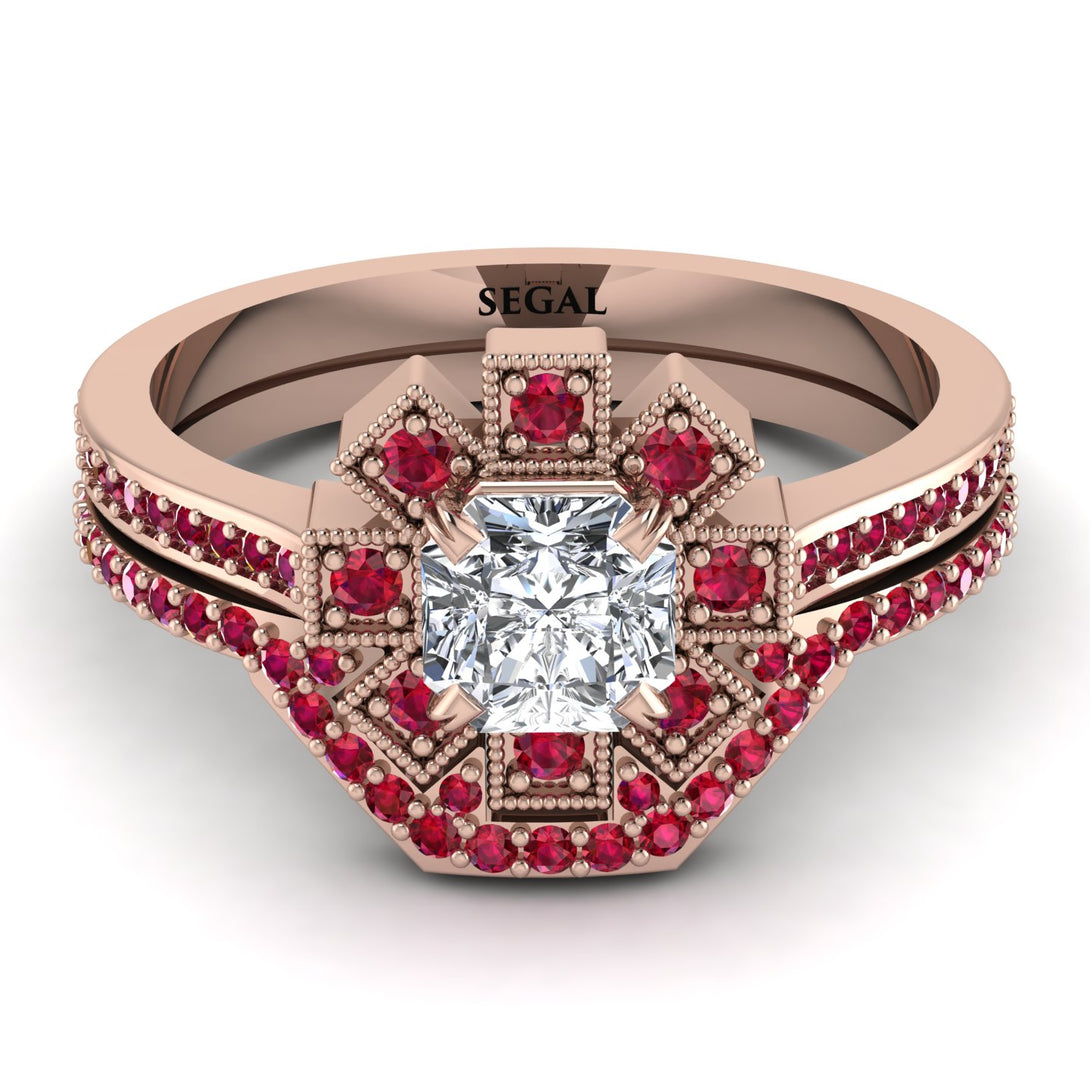 Geometrical Radiant Diamond Bridal Set - Jennifer No. 47
