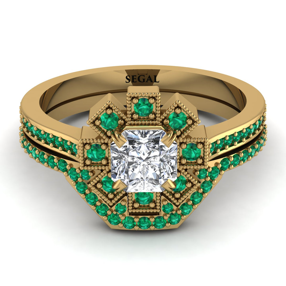 Geometrical Radiant Diamond Bridal Set - Jennifer No. 16