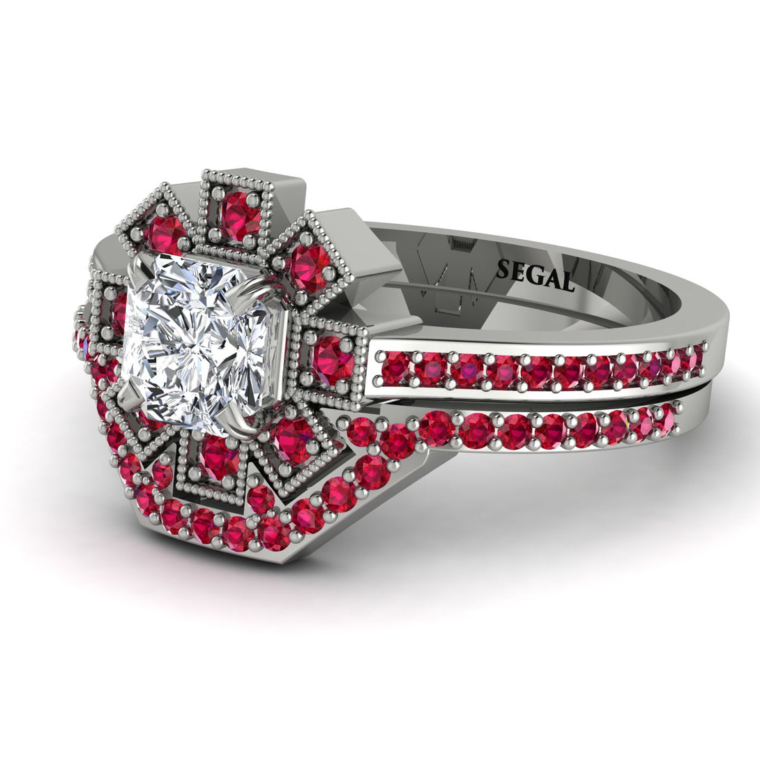 Geometrical Radiant Diamond Bridal Set - Jennifer No. 48