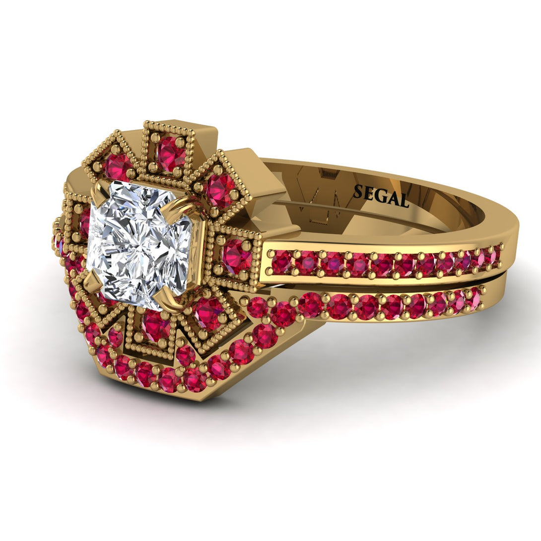 Geometrical Radiant Diamond Bridal Set - Jennifer No. 46
