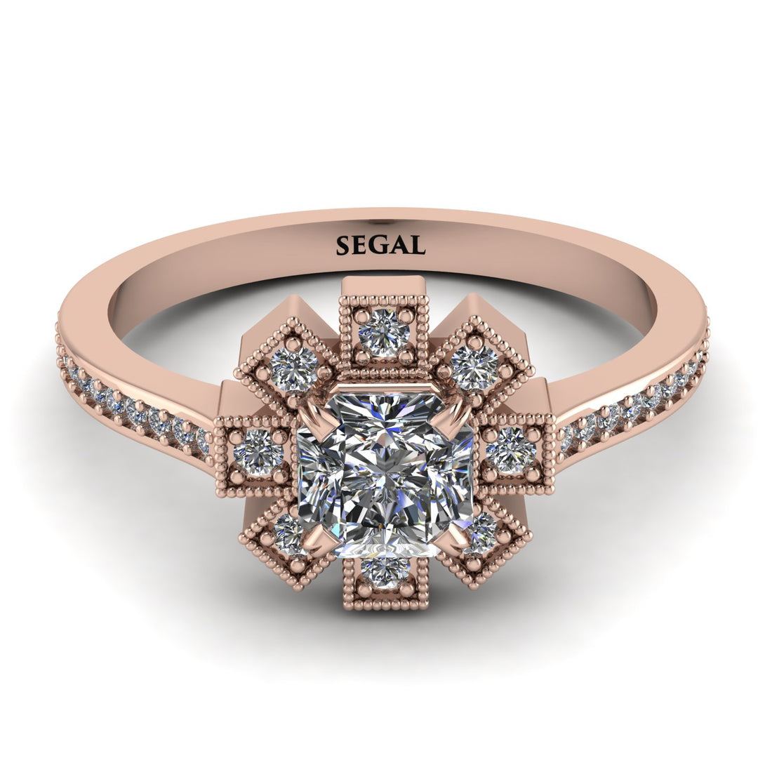 Geometrical Radiant Diamond Engagement Ring - Jennifer No. 2