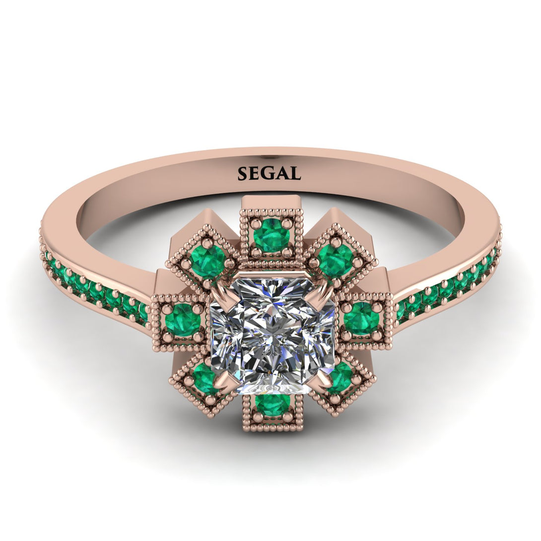 Geometrical Radiant Diamond Engagement Ring - Jennifer No. 17