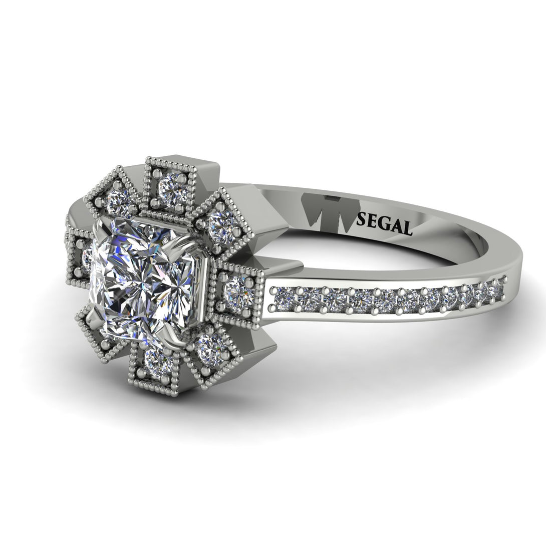 Geometrical Radiant Diamond Engagement Ring - Jennifer No. 3