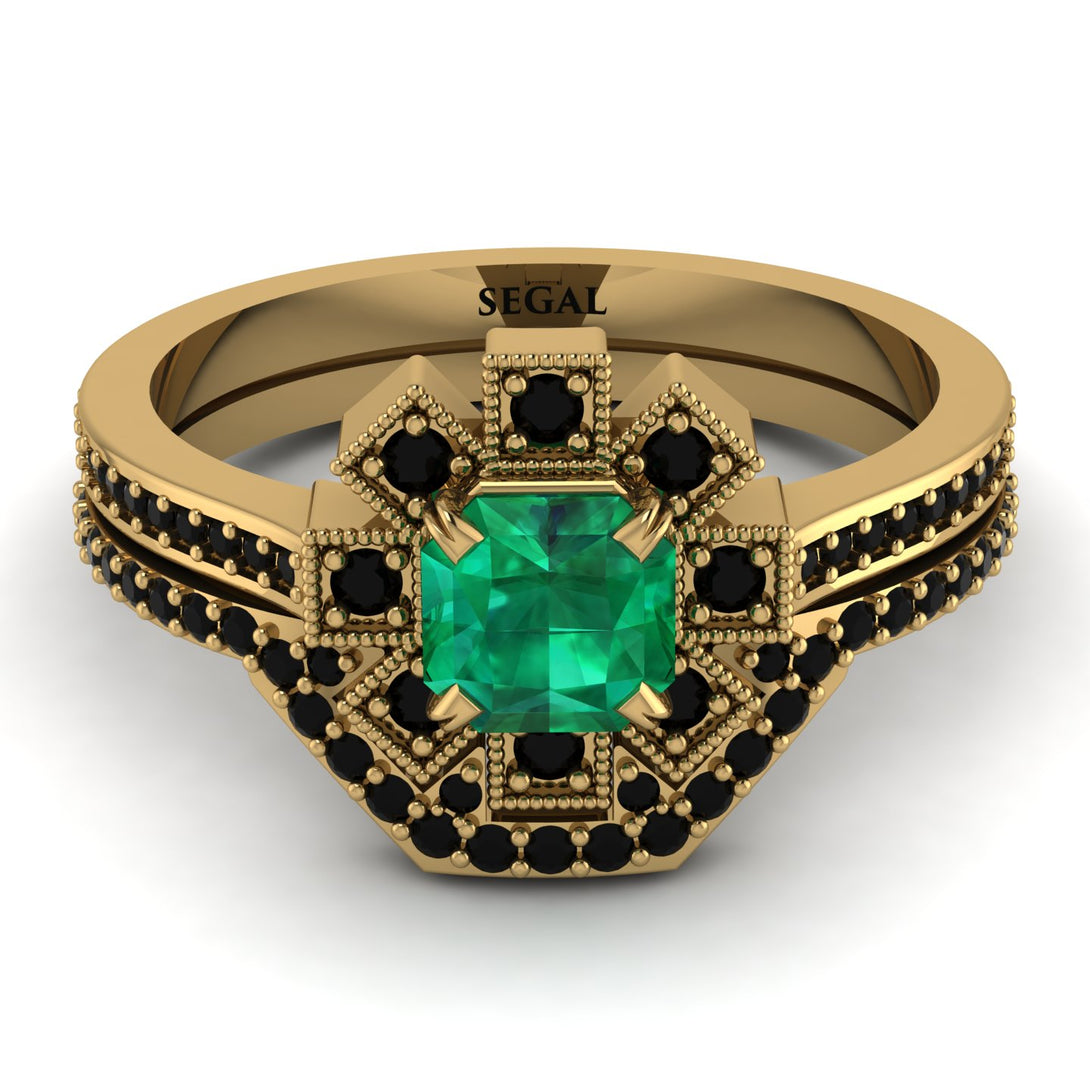 Geometrical Radiant Emerald Bridal Set - Jennifer No. 34