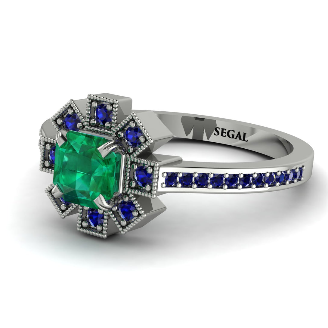 Geometrical Radiant Emerald Engagement Ring - Jennifer No. 66