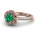 Geometrical Radiant Emerald Engagement Ring - Jennifer No. 5