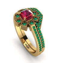 Geometrical Radiant Ruby Bridal Set - Jennifer No. 25 image 1