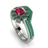 Geometrical Radiant Ruby Bridal Set - Jennifer No. 27
