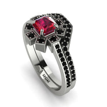 Geometrical Radiant Ruby Bridal Set - Jennifer No. 42 image 1