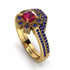 Geometrical Radiant Ruby Bridal Set - Jennifer No. 70
