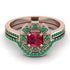 Geometrical Radiant Ruby Bridal Set - Jennifer No. 26