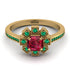 Geometrical Radiant Ruby Engagement Ring - Jennifer No. 25