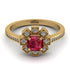 Geometrical Radiant Ruby Engagement Ring - Jennifer No. 10