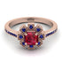 Geometrical Radiant Ruby Engagement Ring - Jennifer No. 71