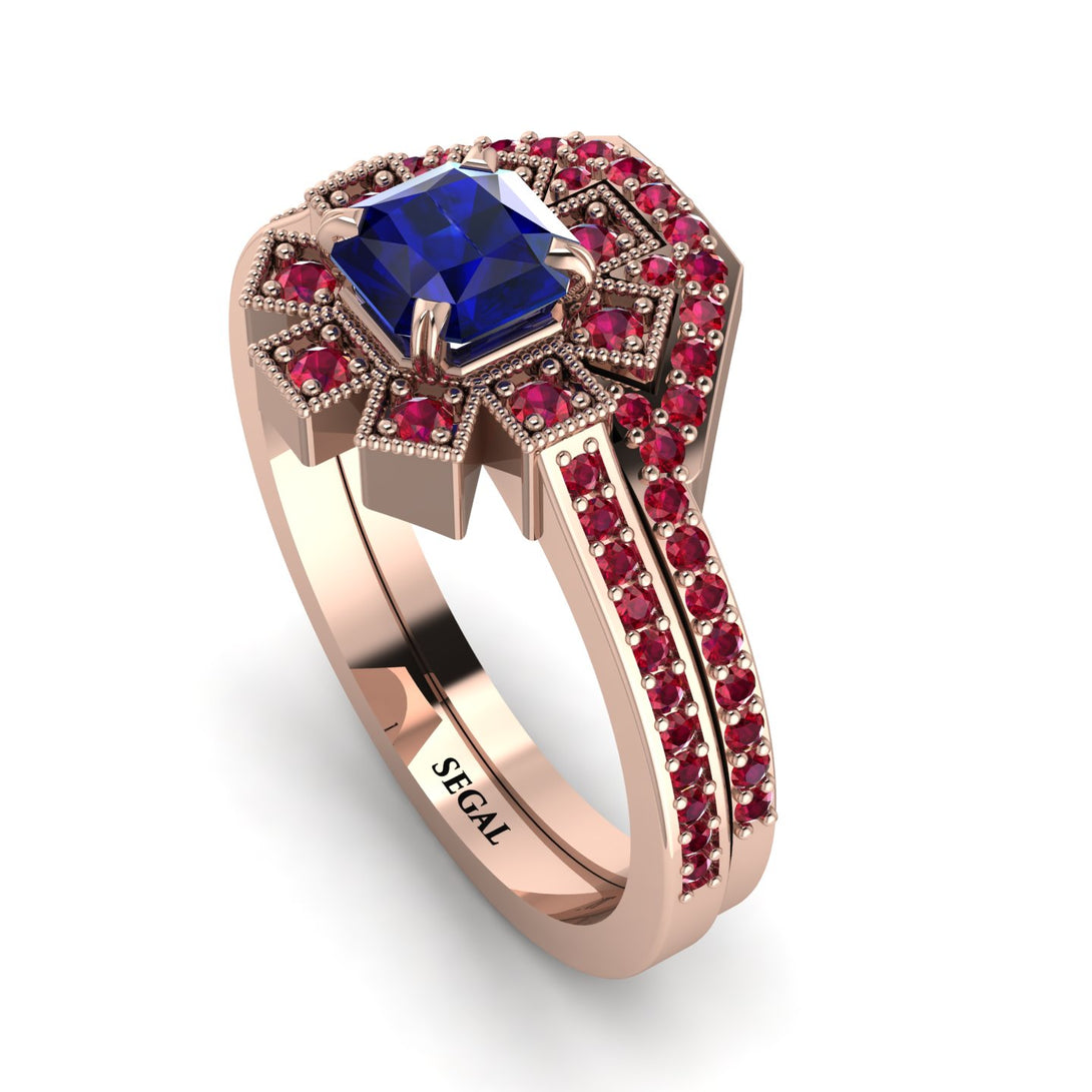 Geometrical Radiant Sapphire Bridal Set - Jennifer No. 59