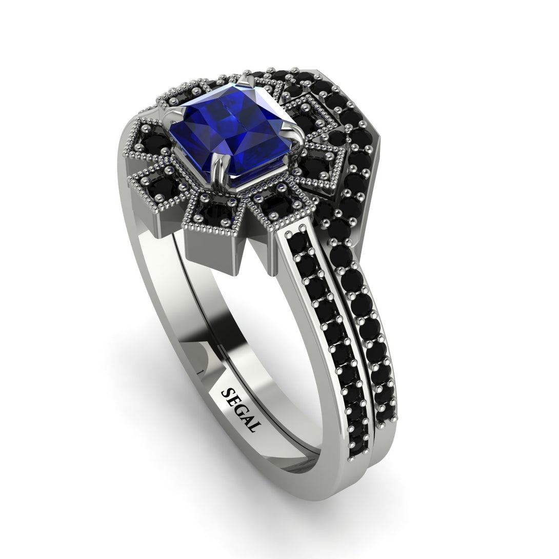 Geometrical Radiant Sapphire Bridal Set - Jennifer No. 45