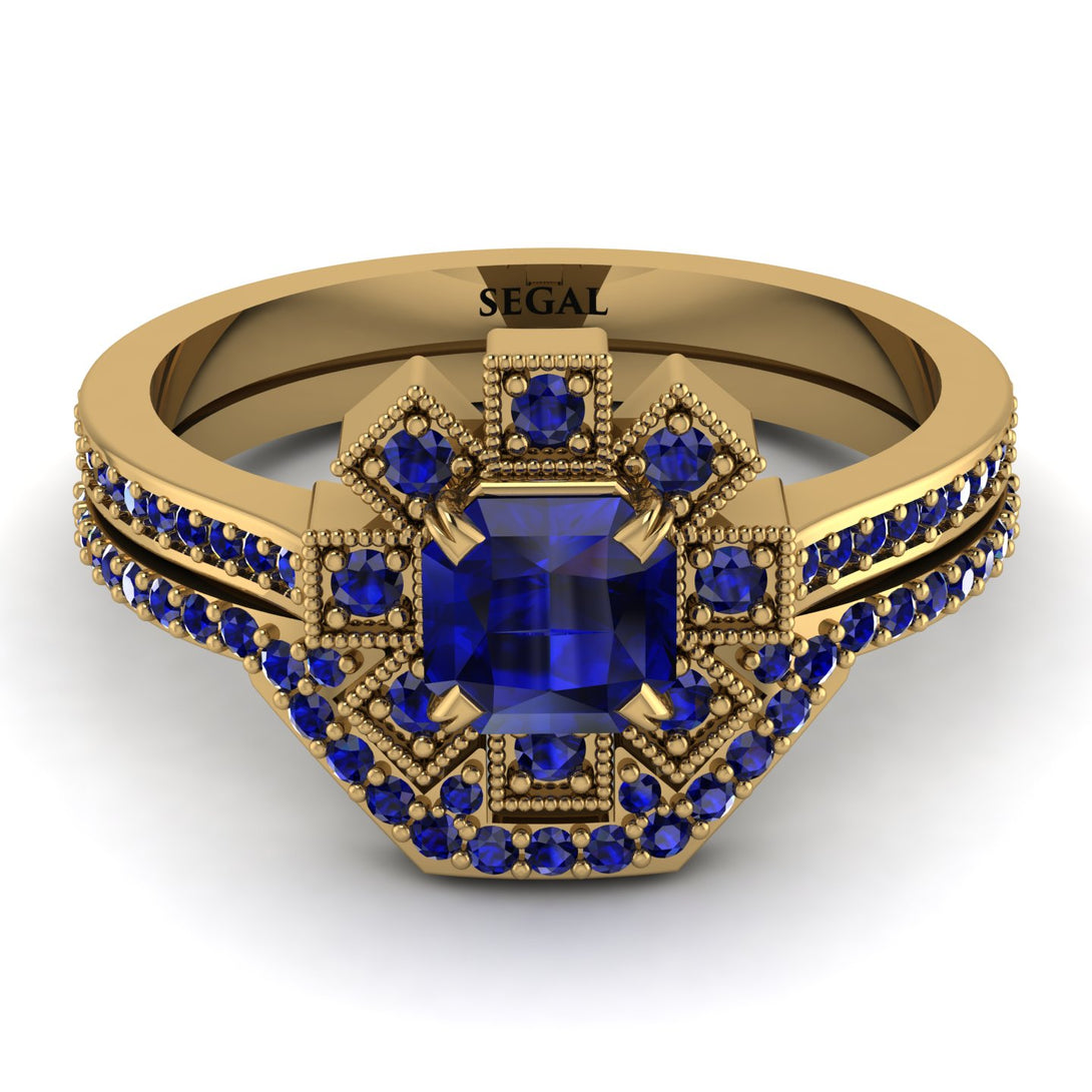 Geometrical Radiant Sapphire Bridal Set - Jennifer No. 73