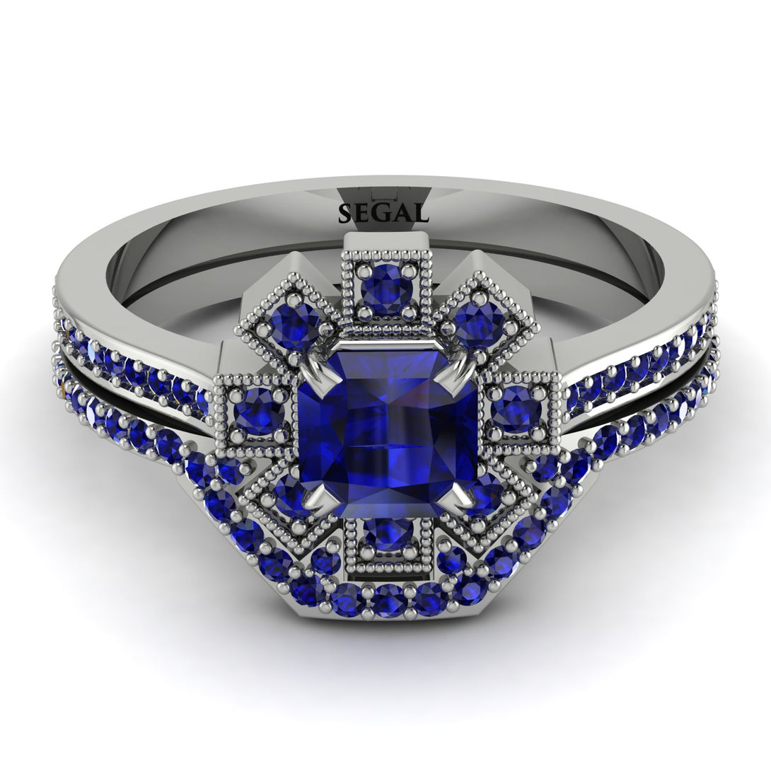 Geometrical Radiant Sapphire Bridal Set - Jennifer No. 75