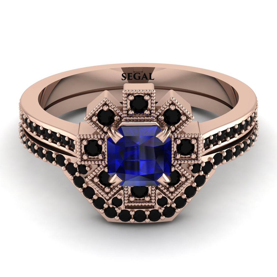 Geometrical Radiant Sapphire Bridal Set - Jennifer No. 44