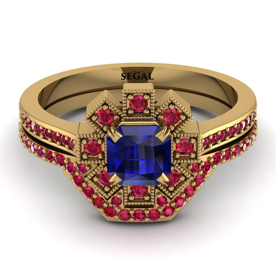 Geometrical Radiant Sapphire Bridal Set - Jennifer No. 58