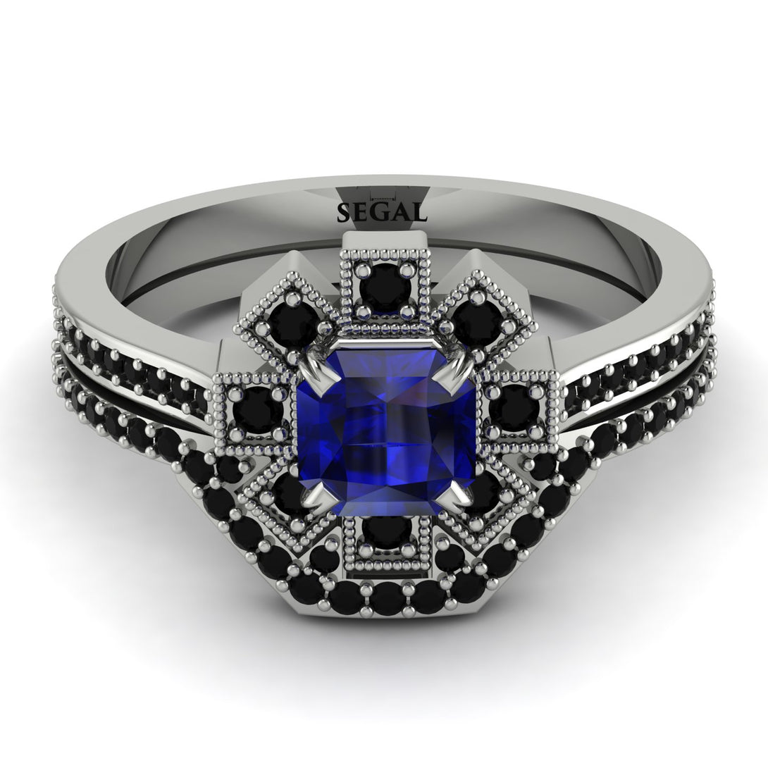 Geometrical Radiant Sapphire Bridal Set - Jennifer No. 45