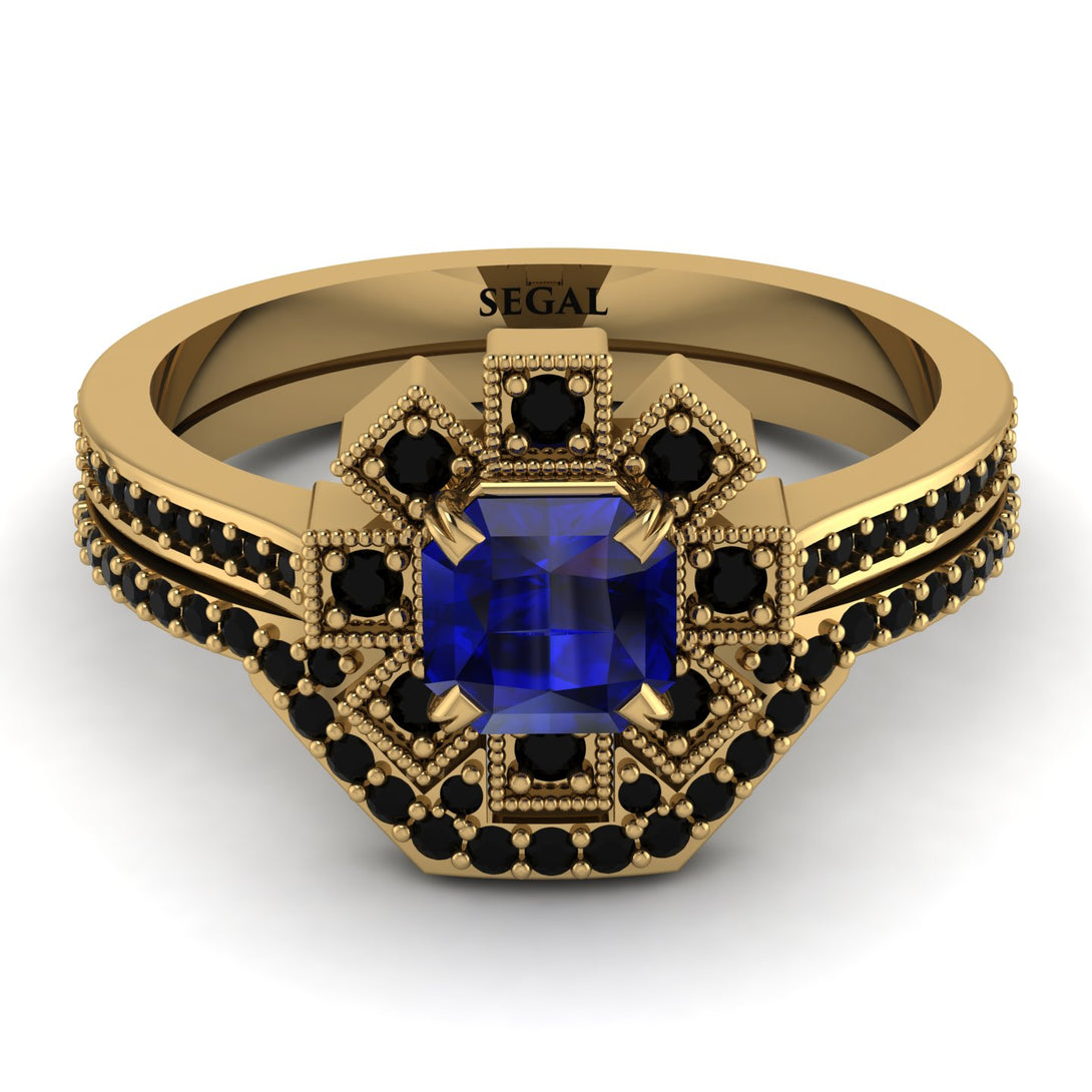 Geometrical Radiant Sapphire Bridal Set - Jennifer No. 43