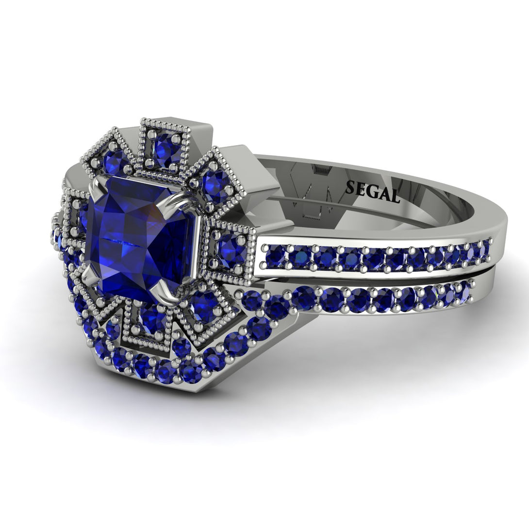 Geometrical Radiant Sapphire Bridal Set - Jennifer No. 75