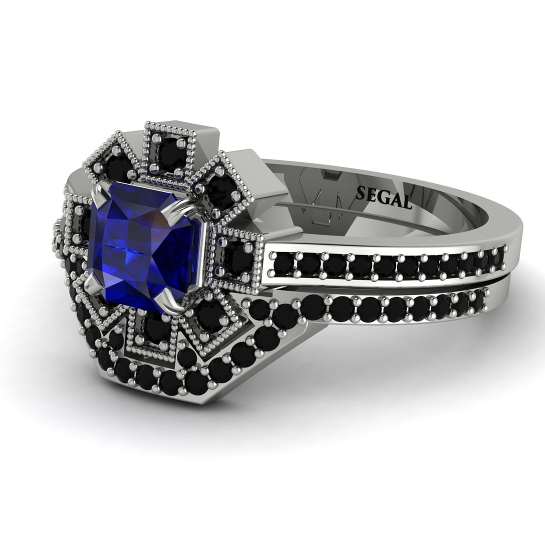 Geometrical Radiant Sapphire Bridal Set - Jennifer No. 45