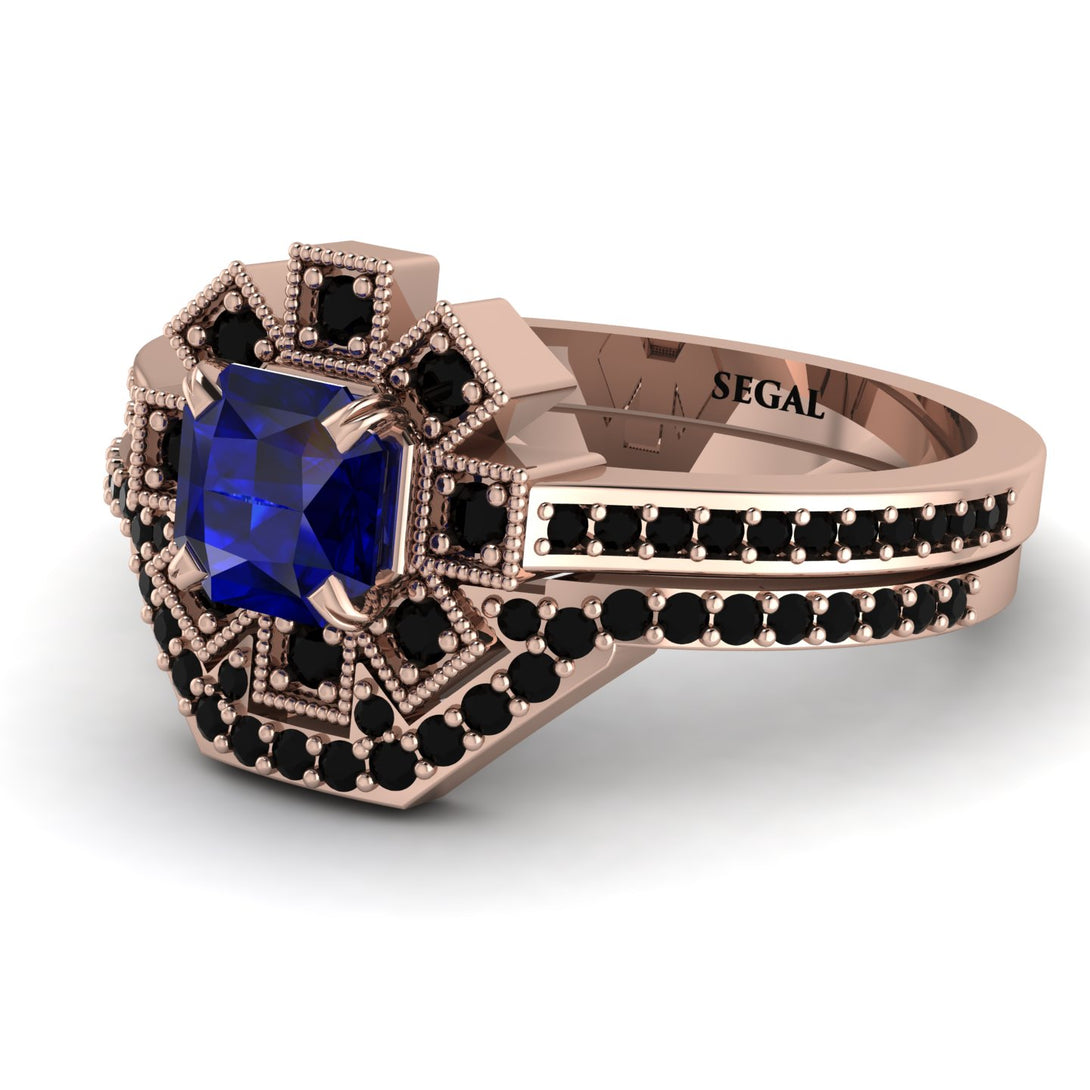 Geometrical Radiant Sapphire Bridal Set - Jennifer No. 44