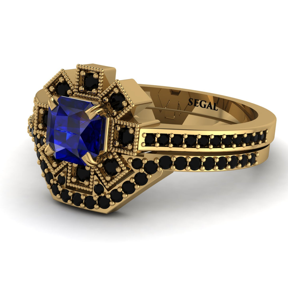 Geometrical Radiant Sapphire Bridal Set - Jennifer No. 43
