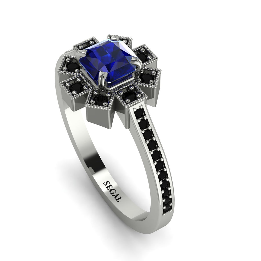 Geometrical Radiant Sapphire Engagement Ring - Jennifer No. 45