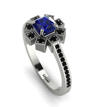 Geometrical Radiant Sapphire Engagement Ring - Jennifer No. 45 image 1