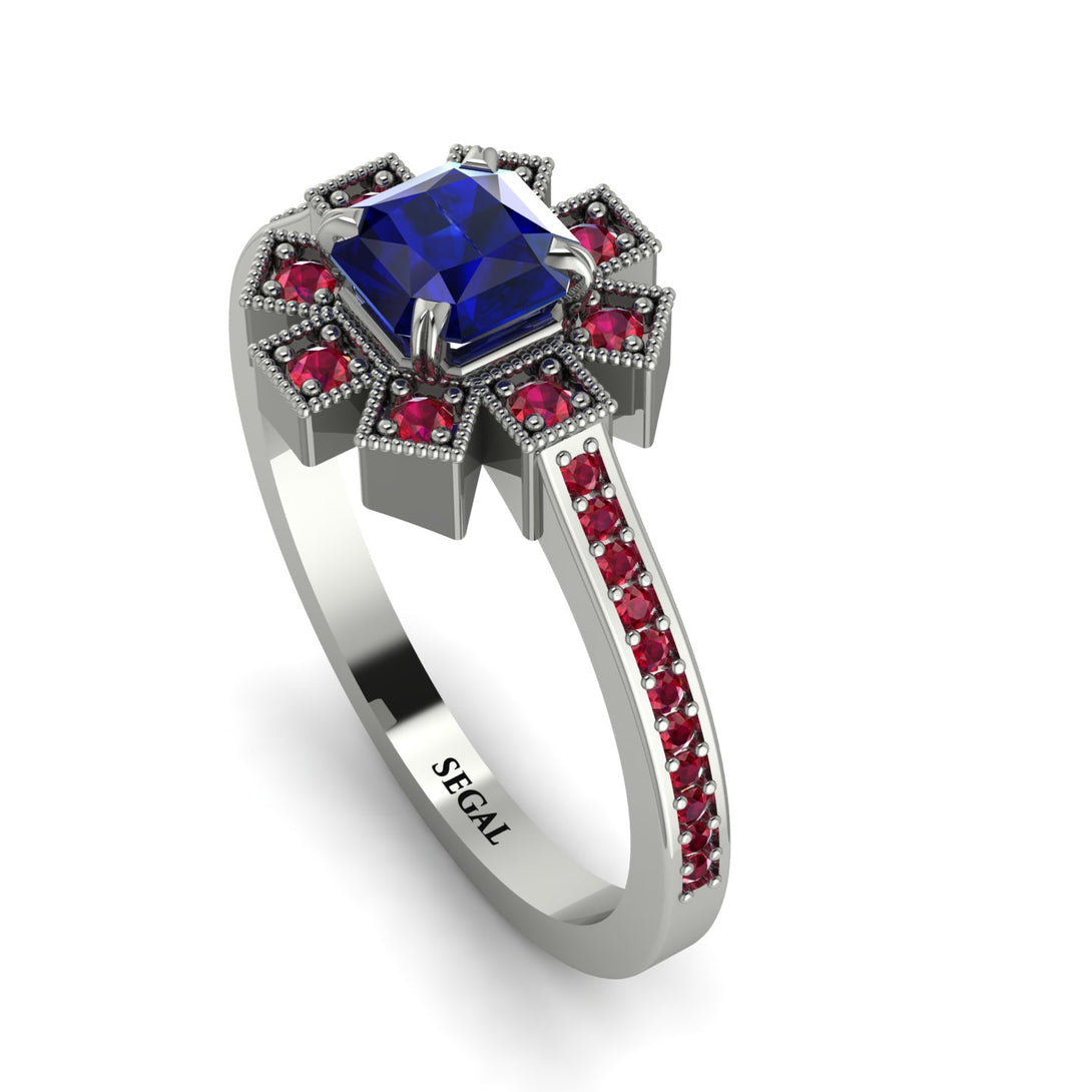 Geometrical Radiant Sapphire Engagement Ring - Jennifer No. 60