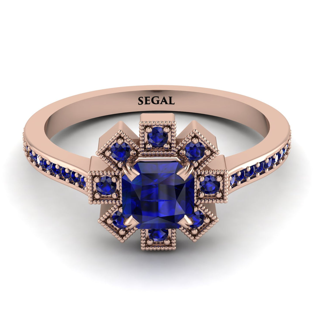 Geometrical Radiant Sapphire Engagement Ring - Jennifer No. 74