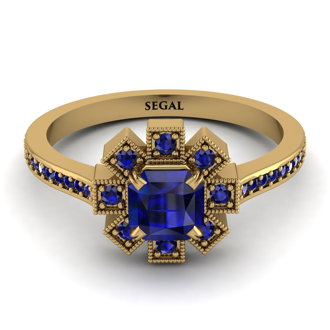 Geometrical Radiant Sapphire Engagement Ring - Jennifer No. 73