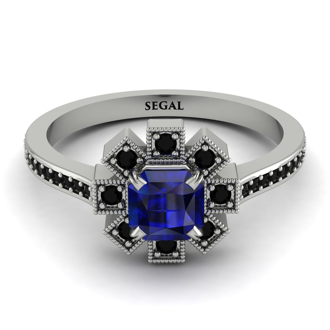 Geometrical Radiant Sapphire Engagement Ring - Jennifer No. 45