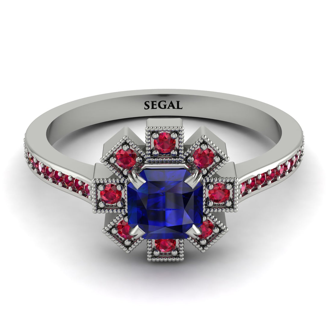 Geometrical Radiant Sapphire Engagement Ring - Jennifer No. 60