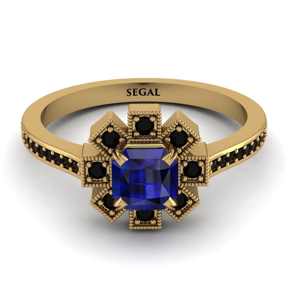 Geometrical Radiant Sapphire Engagement Ring - Jennifer No. 43