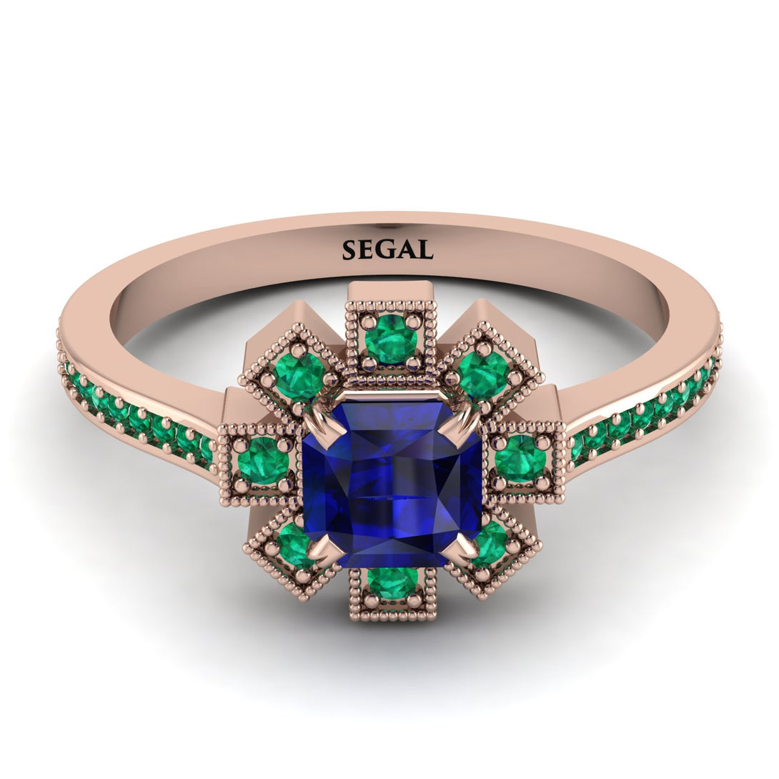 Geometrical Radiant Sapphire Engagement Ring - Jennifer No. 29