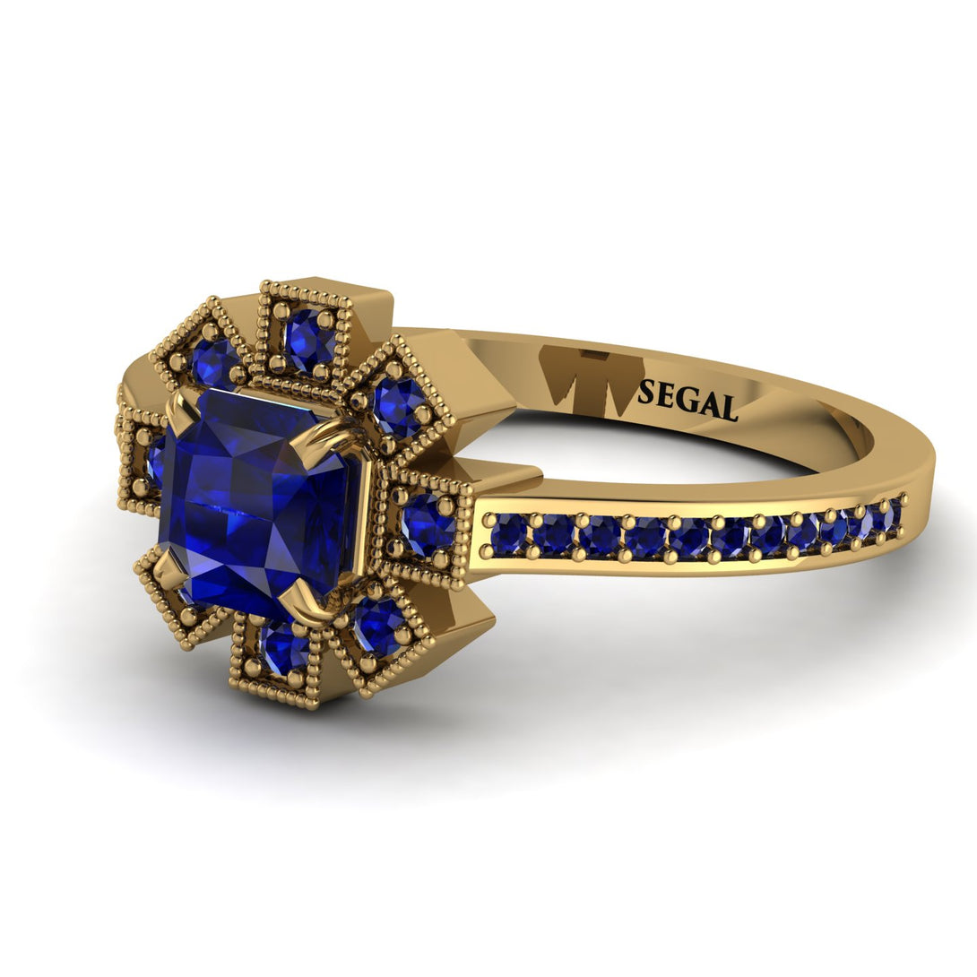 Geometrical Radiant Sapphire Engagement Ring - Jennifer No. 73