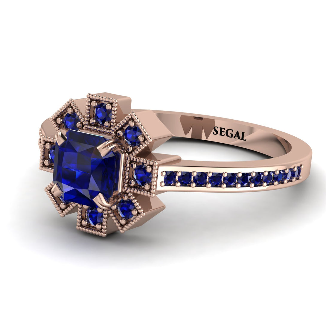 Geometrical Radiant Sapphire Engagement Ring - Jennifer No. 74