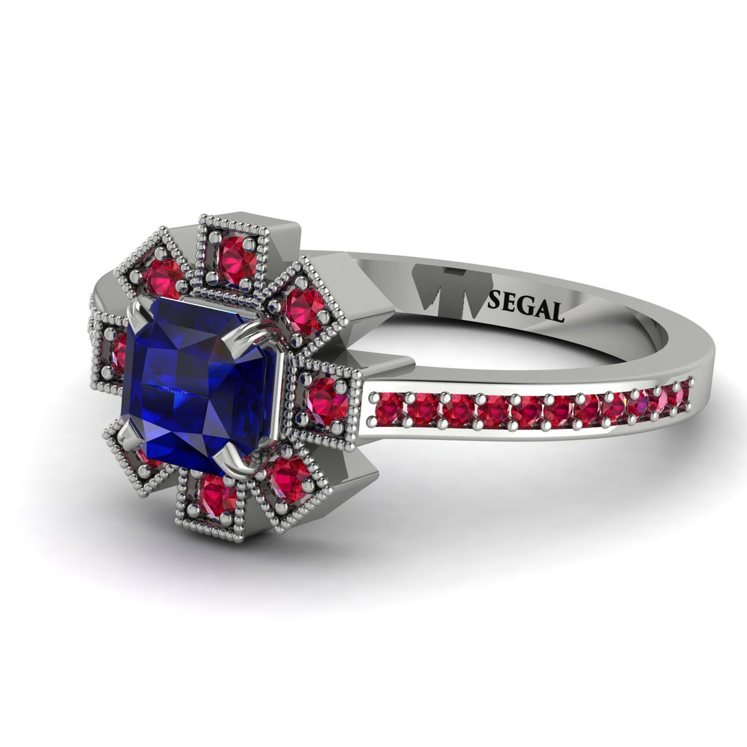 Geometrical Radiant Sapphire Engagement Ring - Jennifer No. 60