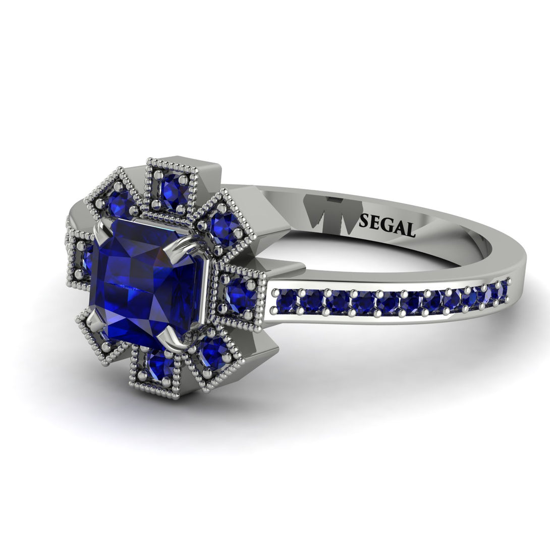 Geometrical Radiant Sapphire Engagement Ring - Jennifer No. 75