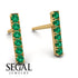 Geometrical Gold Bar Emerald Earrings - Bonnie No. 4 image 2