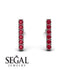 Geometrical Gold Bar Ruby Earrings - Bonnie No. 12
